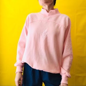 80s Gitano Pink Mock Neck Sweater Vtg Vintage